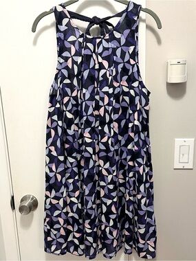 Kate Spade New York Cotton Sleeveless Tie Open Back Mini Cover Up Summer Dress S